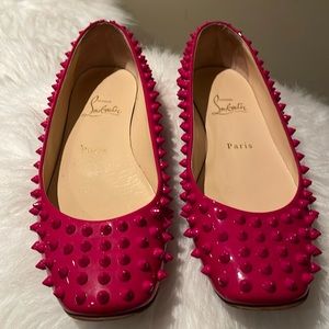 Christian Louboutin Spiked Flats (Pink)